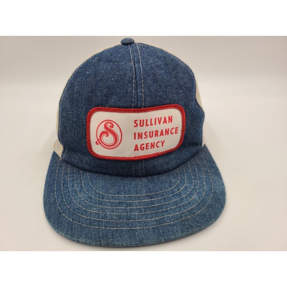 Vintage Sullivan Insurance Agency Denim Style Mesh Trucker Snapback Hat Cap Men